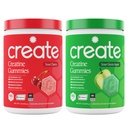 צור Creatine Monohydrate חניכיים - Sour Power Duo - Sour Apple & Sour Cherry - Creatine Gummies for Women & Men, NSF Certified, 3rd Party Tested, Anti-Melting Formula, 180 Count (2-Pack)