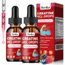 Creatine HCL נוזל טיפות עבור גברים ונשים, Creatine hydrochloride עם L-Carnitine, L-Glutamine, BCAA, ויטמין B12 & B6 עבור צמיחה שרירים & התאוששות-Vegan, מעורב ברי פלפור פלאמור, 4 Fl Oz Oz Oz