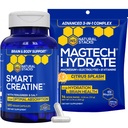 NATURAL STACKS Creatine Monohydrate & Magtech hydrote Bundle - 2500mg Creatine + 200mg Elemental Magnesium Per משרת - תמיכה הידרציה, בריאות המוח וסוףאנס - 44 סך הכל המשרתים