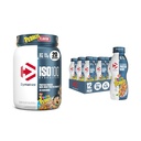 Bundle של Dymatize חלבון שקד, פירותי Pebbles (12 Pack) + ISO100 אבקת חלבון Whey חלבון Isolate, פירותי Pebbles (20 משרתים)