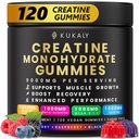 KUKALY Creatine Monohydrate חניכיים לגברים ונשים, 9000MG Creatine Gummies סוכר חינם - מעורב פלב עם L-Taurine, BCAA 2:1, B12 B6 עבור כוח Boost, Focus & Endurance, טבעוני, non-GMO, 120pcs