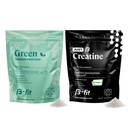 B-FIT B טבעוני חלבון + Just Creatine - אבקת חלבון פי 600g - צמחי מבוסס חלבון שקד - Creatine Monohydrate אבקת - Creapure - 90 משרתים - 450 גרם