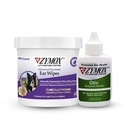 PET KING BRANDS ZYMOX Enzymatic Ear Wipes & Otic Solution Hydrocortisone חינם לכלבים וחתולים - מוצר Bundle - עבור Dirty, Waxy, Smelly אוזנייםs & to Soothe זיהומים, 100 Count Wipes & 1.25oz בקבוק בקבוק