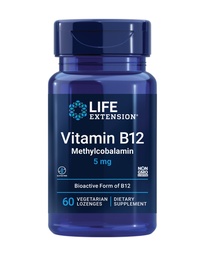 Life Extension Vitamin B12 Methylcobalamin, Nerve Health Supplement, Cognitive Support, Energy Vitamin, methylcobalamin B12, 5 mg, Quick-Dissolving, Gluten-Free, Non-GMO, Vegetarian, 60 lozenges