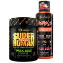 ALPHA LION Stubborn Fat Loss Stack - Superhuman Burn Pre Workout + Burn2O נוזל L-Carnitine 2000 מ"ג (ShredBerry) - 2-in-1 Thermogenic Fat Burning Stack for Men & Women