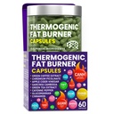 Thermogenic Fat Burner כמוסות - גלולות הרזיה לנשים וגברים, Appetite Suppressant, Metabolism Booster - תה ירוק, תמצית קפה, Garcinia Cambogia - גלולות דיאטה לירידה במשקל - 60 קפסולות