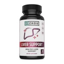 ZHOU Liver Support - Liver Cleanse and Detox, Milk Thistle תוספת עם Turmeric, Artichoke ו Dandelion, תמיכה טבעית עבור נשים וגברים - 60 קפסולות צמחוניות