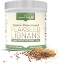 Lignans for Life - Natural Bulk Ground Flaxseed אבקת אומגה 3 & 6 Fatty Acids מילוי גבוה סיבים אנטי-חמצן - תמיכה בריאות הלב והשיער, מערכת החיסון בריאה - 60 משרתים 80 מ"ג לכרטיסיה, 1 Pack