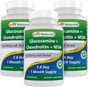 הטוב ביותר, Glucosamine Chondroitin MSM תוספי, 2600 מ"ג לשרת, 90 קפסולות (90 Count (Pack of 3))