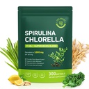 Spirulina Chlorella קפסולות 3100 מ"ג -Vegan Green Superfood, 50/50 Algae Band for Immune Support & Energy -Rich בחלבון, chlorophyll, Vitamins & מינרלים, 300 קפסולות