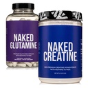 NAKED Pure Micronized Creatine Monohydrate 200 המשרתים + טהור L-Glutamine 240 קפסולות Bundle: טבעוני, non-GMO, Gluten Free. Minimize שריר פורץ לאחור ושיפור סינתזה חלבונים. שום דבר מלאכותי