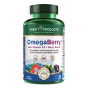 Purity Products OmegaBerry Fish Oil with Vitamin D3 and Organic Acai - 1250mg Concentrated Molecularly Distilled Ultra Pure Omega-3 Fish Oil, 500mg DHA + 650mg EPA - 60 Soft Gels - 30 Day Supply from