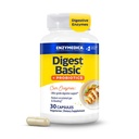 Enzymedica, Digest Basic + Probiotics, Gentle Digestive Enzymes עם 400 מיליון CFU תרבות פעילה לקפסולה, 30 קפסולות