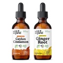 Wild & Organic Ceylon Cinnamon Tincture 2 fl oz & ג'ינג'ר Root Tincture 2