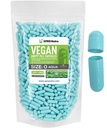 XPRS Nutra Size 0 קפסולות ריקות - 1000 Count ריקה טבעוני קפסולות - גלולות צמחוניות - קפסולת ירקות DIY מילוי Veggie Pill Gel Caps for Do-It-Yourselfs (Aqua)