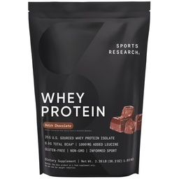 מחקר ספורט Whey חלבון Isolate - אבקת חלבון תזונה ספורט 25g לכל המשרת - 2.27lb Bag Whey חלבון - אבקת שוקולד הולנדי בולק חלבון, 25 משרתים