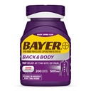 Bayer תוספת כוח 500 מ"ג Aspirin Plus Caffeine for Powerful Pain Relief, 200 Coated Caplets