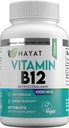 HAYAT Vitamins Vegan Natural Vitamin B12 1000 MCG, Dietary Supplement for Energy Metabolism Support, 2 Month Supply, All Natural, Certified Halal, 60 Tablets, Made in The USA