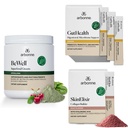 Arbonne Gut Health Digestion Support and BeWell Superfood Greens Powder with SkinElixir Collagen Powder Builder (Açaí)