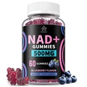 NAD+ Gummies, Liposomal NAD Supplement for Women, Ultra High Absorption Pure 500mg NAD Plus Gummies - Supports Cellular Renewal, Energy and Radiant Skin Health - Blueberry Flavor