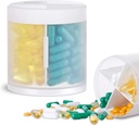 תוספת גדולה תוספת מארגנת עם 4 השוואתיות Easy Open Pill Dispenser תרופות חודשיות מארגנת מארגנת גלולות אחסון, Transud