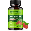 NATURELO Melatonin Gummies לילדים שאינם GMO, Gluten-Free, Soy Free - Strawberry Flavor - Gentle Sleep Supplement - 60 חניכיים צמחוניות