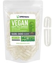 XPRS Nutra טבעוני גודל 000 קפסולות ריקות - 100 Count Clear טבעוני קפסולות - גלולות צמחוניות - קפסולת ירקות DIY מילוי - Veggie Caps Pills