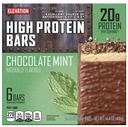 Elevation High Protein Bars – Chocolate Mint Flavor – 20g Protein Per Bar – 6 Count, 14.4 oz Total – Low Sugar, Post Workout Snack, Muscle Recovery, Meal Replacement, Energy Bar