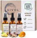 Vitality Boost Bundle נוזל Spray - Ultimate Mushroom Complex, Bromelain, B12 Methylcobalamin - שלם Multivitamin - Plant- Based, non-GMO, Gluten Free, Sugar Free 2 Fl Oz (420 ימים אספקה)