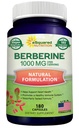 תזונה טהורה ברברין 1000 מ"ג תוספת - 180 קפסולות Veggie, Natural Berberine hydrochloride HCL Plus, מקס כוח 1000 מ"ג (2X 500 מ"ג), טפט ברברין טבע לחלץ טבעונית