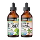BIO KRAUTER Genekgo Biloba Tincture 4 Fl. Oz. & Geneseng Tincture 4 Fl. Oz.