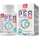 Liposomal Palmitoylethanolamide 1000 מ"ג + Luteolin 100 מ"ג, Micronized Pea 99% גבוה Purified - Enhanced Absorption ו Bioavailability, 60 Softgels