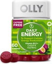 OLLY Daily Energy Gummy, Caffeine חינם, ויטמין B12, CoQ10, Goji Berry, מבוגר Chewable תוסף, טרופי פלאמור - 60 Count Count