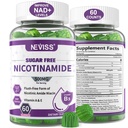Nicotinamide 500mg Gummies, (Flush Free Niacin) Vitamin B3 Niacinamide Supplement for Cell Regeneration, NAD+ Levels, Anti-Aging, Cellular Energy, Focus & DNA Repair, Longevity, Sugar Free, 60Cts