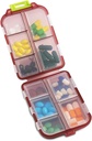 10 השוואת גלולות מארגנת מקרה, Travel Daily Medicine Pill Boxer, Small Size Weekly Viatamin Dispenser Container עבור תרופות, תוסף, Cod Liver שמן, קפסולות, Calcium Tablet