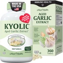 Maxi Health Kyolic Organic Garlic תוסף - טבליות כשרות Garlic עם גיל Kyolic גיל Garlic עבור תמיכה Immune - Vegetarian Garlic Pills (360 Count)