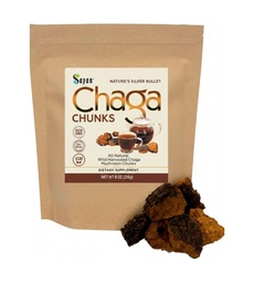 Sayan Raw Chaga Mushroom Chunks with Black Top Crust 8 Oz / 223 g - Premium Wild-Harvested Antioxidant Tea for Immune Support, Focus and Digestive Health - Non-GMO