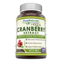 Pure Naturals Cranberry Extract, 475 mg 120 Capsules - Promotes Kidney Function - Helps Clean & Protect Urinary Tract - Helps Maintain Bladder Integrity