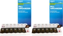 טיפול בסיסי (7-Day) AM/PM Pill מארגנת, ויטמין Case ו- Medicine Box, השוואות גדולות, 2 פעמים ביום, שחור ו Clear Lids (Pack of 2)