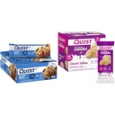 Quest Nutrition Blueberry Muffin Protein Bars 12 Count & Frosted Cookies Twin Pack Birthday Cake 16 Cookies