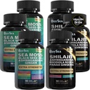 בנים Shilajit ו Sea Moss Bundle- 90 Count - Sea Moss, Black Seed Oil, Ashwagandha, ג'ינג'ר ו Shilajit, Rhodiola Rosea, All in 1 תוספים (3 Pc)