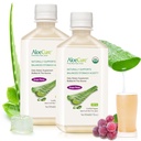 AloeCure USDA אורגני Aloeורה Juice Grape Flavor, המיוצר בתוך 12 שעות של קציר - טהור Aloe Vera Digestive & Immune Health תוספת, עוזר לשמור על איזון של חומציות Stomach, 16.7 x 2 Btls