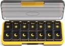 Zoksi Am Pm Pill מארגנת 7 יום, כדור שבועי Box 2 פעמים ביום, מארגנת גלולות תרופות עם השוואתיות נפרדת, טיולי גלולת מקרה Dispenser עבור ויטמינים, שמן דגים, תרופות (שחור)
