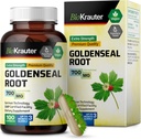 BIO KRAUTER Goldenseal Root קפסולת 700 מ"ג - 100 אבקת חותם זהב Caps - תמיכה הנשימה & העיכול - טבעוני, No Fillers