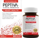 Peptiva Probiotics Heart Health - תוספי תמיכה לבריאות הלב, 25 מיליארד CFU, Multi-Strain Probiotic, Lactobacillus Acidophilus, Bifidobacterium, תמיכה תזונתית - 30 קפסולות צמחוניות