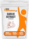 BulkSupplements.com Garlic Extracta - Garlic Supplement, Herbal Supplement, Allium Sativum - Herbal & Gluten Free, 800 מ"ג לשרת, 500g (1.1 lbs) (Pack of 1)