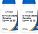חומרים מזינים Lactase Enzyme Complex 3,000 FCC ALU, 120 קפסולות Veggie - non-GMO, Gluten Free, 120 משרתות (2 בקבוקים)