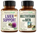 Liverנקה Detox & תיקון חלב תוספת ו Multivitamin עבור גברים - גברים שלמים Multivitamins & Multiminals עם ויטמין A, C, D, E, B12, Zinc ועוד ויטמינים לגברים