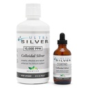 Ultra Silver® Colloidal Silver | 10,000 PPM, 32 Oz (946mL) | מינרלי | True Colloidal Silver - 4 oz Dropper Bottle (Empty) כולל Dispensing!