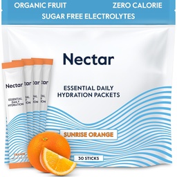 Nectar hydrotion Packets - Electrolytes אבקת Packets - No Sugar or Calories - אורגני פירות נוזלי 4 אלקטרוליט אבקה עבור הידרציה ושיקום מהיר (Orange 30 Pack)